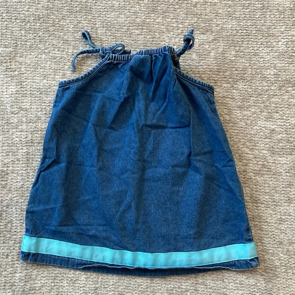 Hannah Andersson Floral Sun Dress 80cm US 18-24 Months Embroidered Spring Ribbon